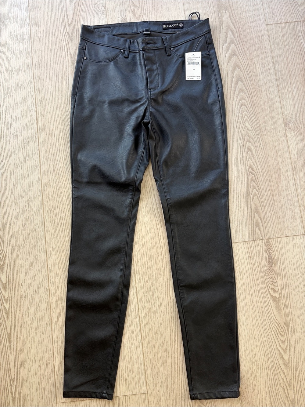 Blank NYC Black Faux Leather Skinny Jeans